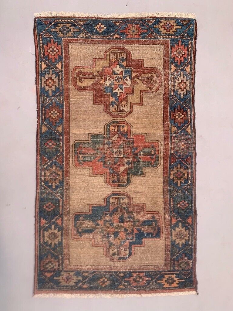 Antique Caucasian Rug 155x88 cm Vintage, Wool, Red, Medium