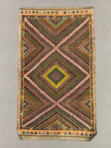 Large Vintage Turkish Kilim Rug 330x193 cm Wool Jajim Kelim