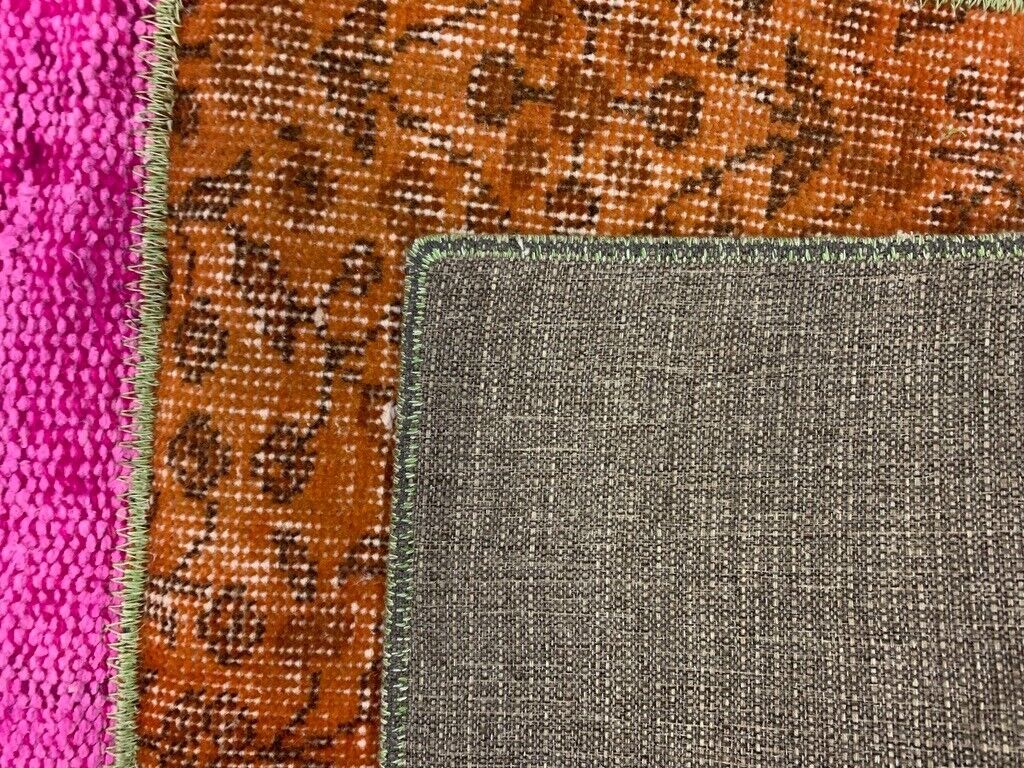 Distressed Vintage Turkish Patchwork Rug 219x150 cm Wool Medium