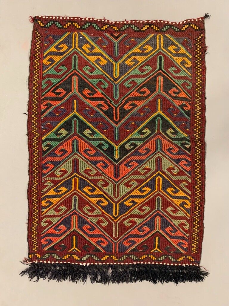 Small Vintage Turkish Kilim Rug 114x78 cm Wool Kelim