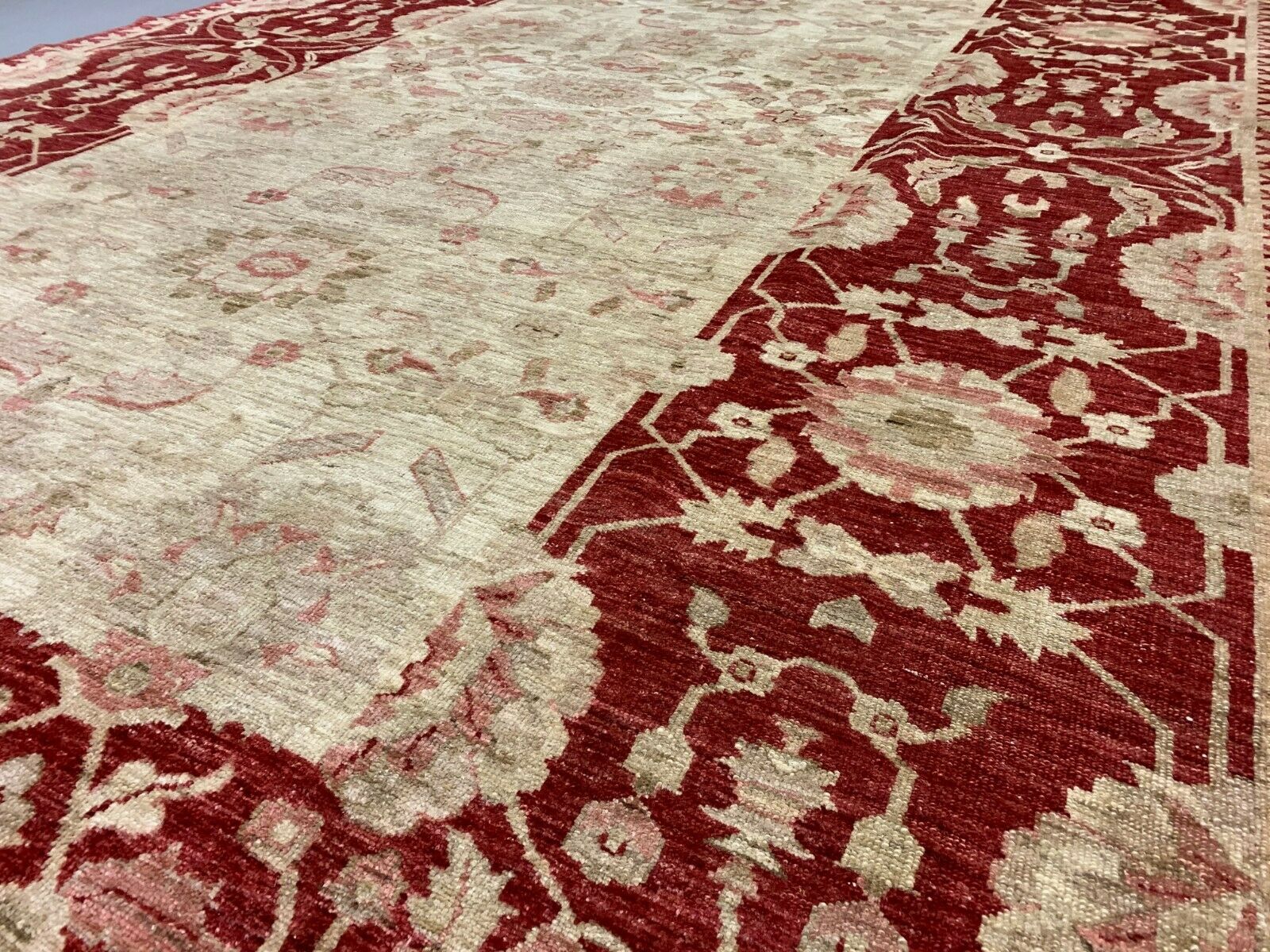 Fine Afghan Wool Ziegler Rug 313x220 cm Handmade Chobi Rug Red, Beige kilimshop.myshopify.com