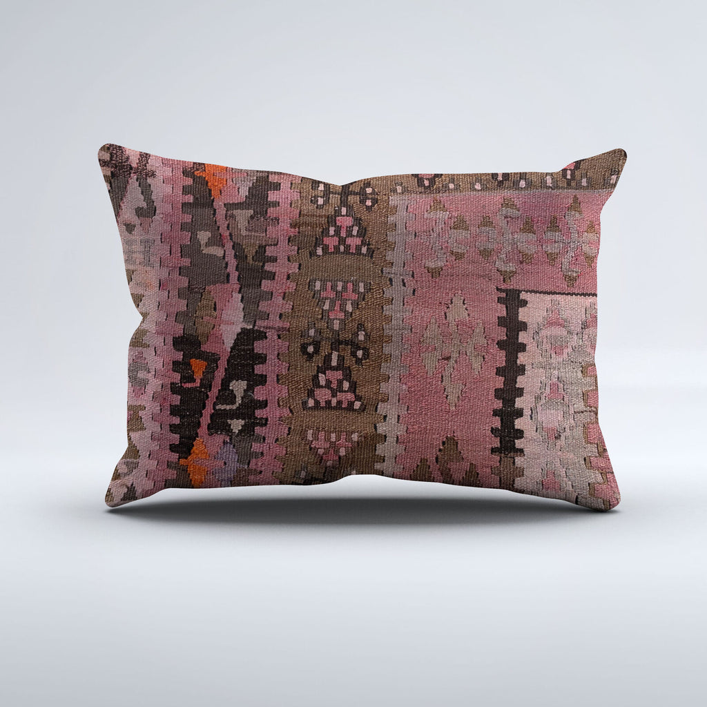Vintage Turkish Kilim Cushion Cover 60x40 cm Square Wool Kelim Pillowcase 64674