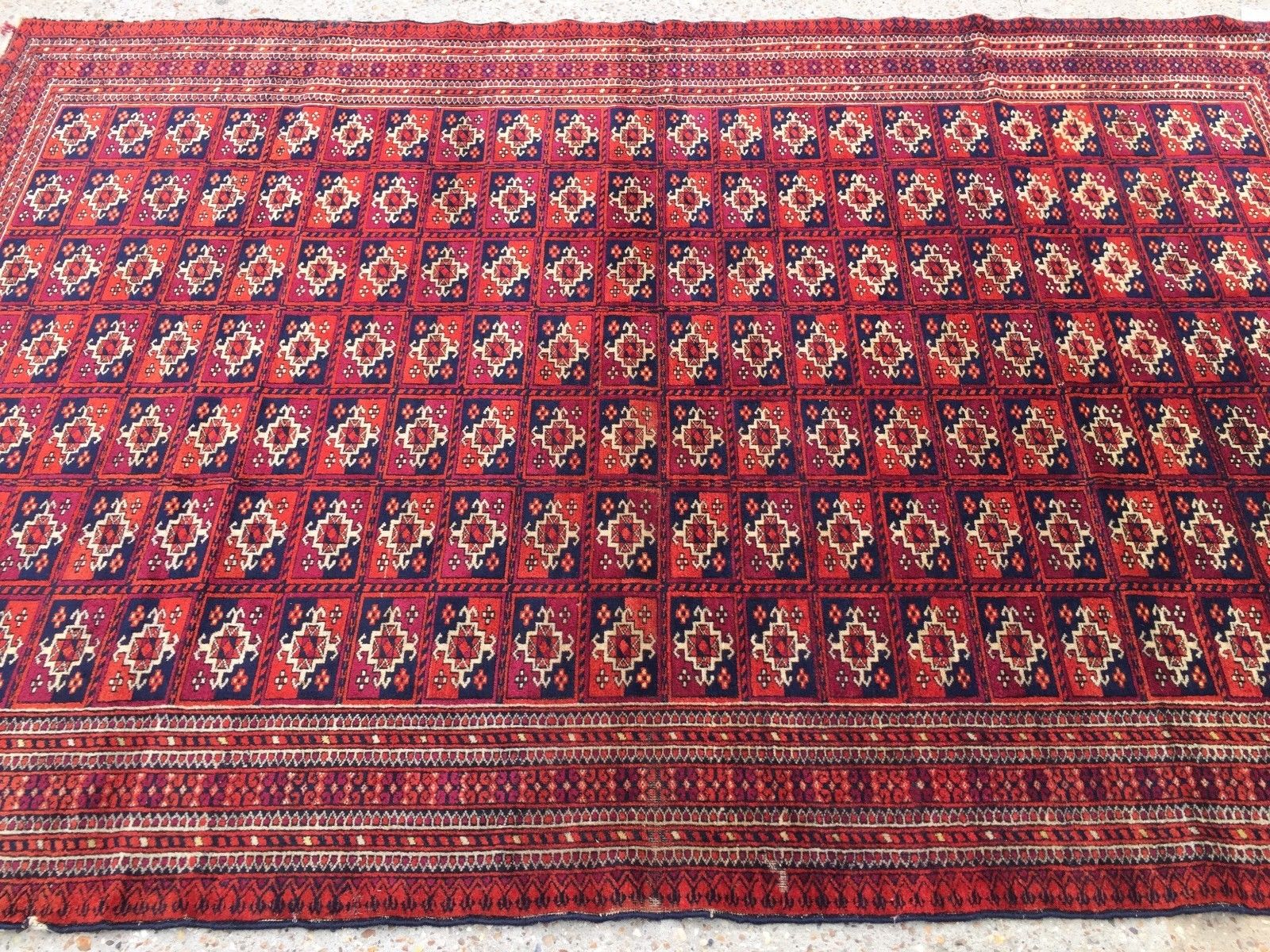 Antique Vintage Traditional Turkoman Rug Oriental Hand Made Rug 184x124cm boho Antiques:Carpets & Rugs kilimshop.myshopify.com