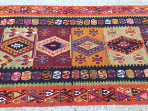Vintage Turkish Kilim Kelim Rug 256x116 cm shabby chic wool, country home, boho Antiques:Carpets & Rugs kilimshop.myshopify.com