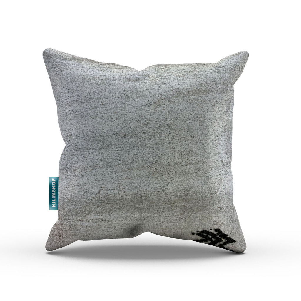 Turkish Kilim Cushion Cover 40x40 cm Square Wool Kelim Pillow Moroccan 40779