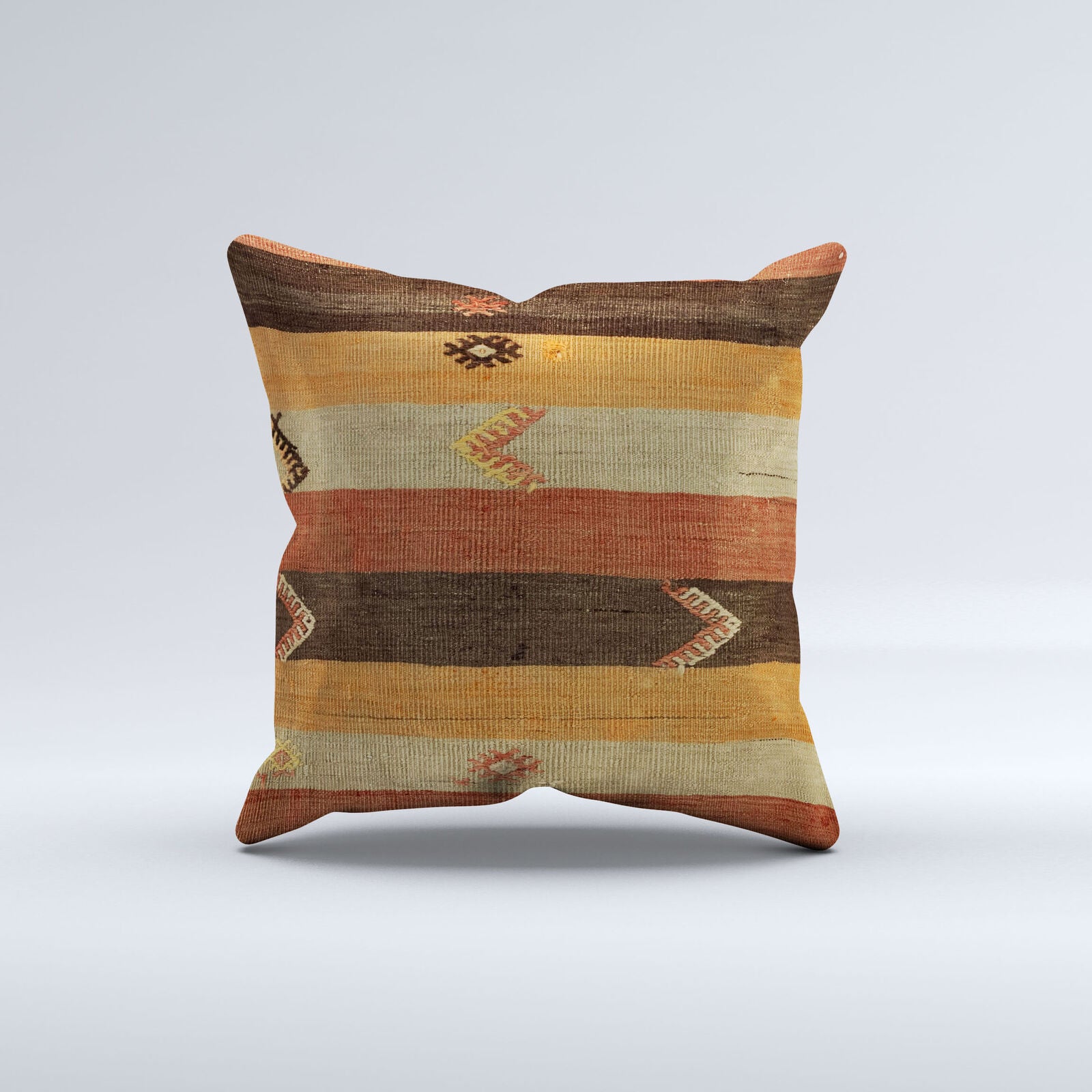Vintage Turkish Kilim Cushion Cover 60x60 cm Square Wool Kelim Pillowcase 66426