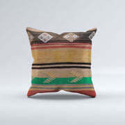 Vintage Turkish Kilim Cushion Cover 50x50 cm Square Wool Kelim Pillowcase 50443