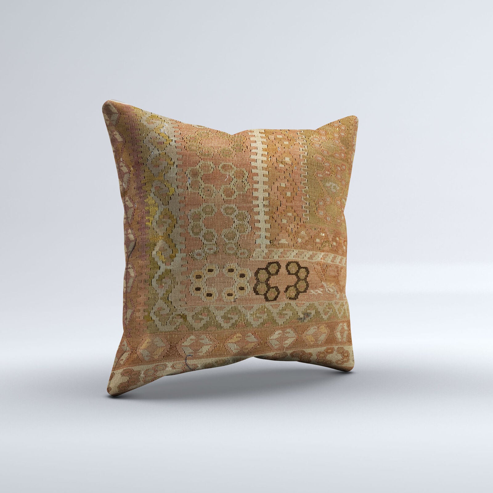 Vintage Turkish Kilim Cushion Cover 60x60 cm Square Wool Kelim Pillowcase 66410