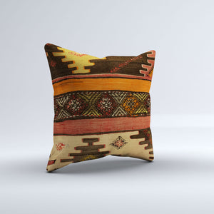 Vintage Turkish Kilim Cushion Cover 60x60 cm Square Wool Kelim Pillowcase 66449