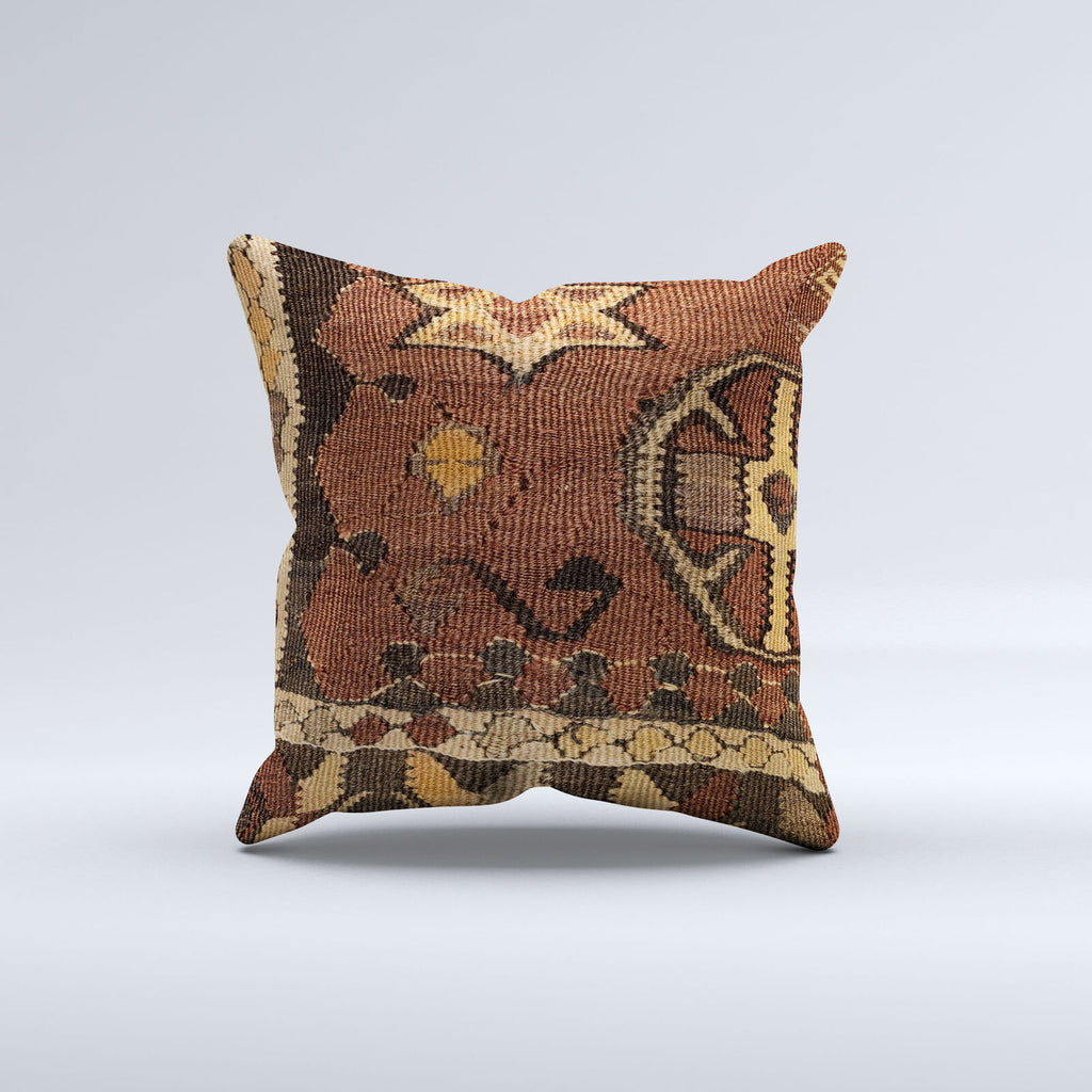 Vintage Turkish Kilim Cushion Cover 40x40 cm Square Wool Kelim Pillowcase  40840