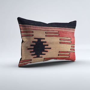 Vintage Turkish Kilim Cushion Cover 60x40 cm Square Wool Kelim Pillowcase 64692