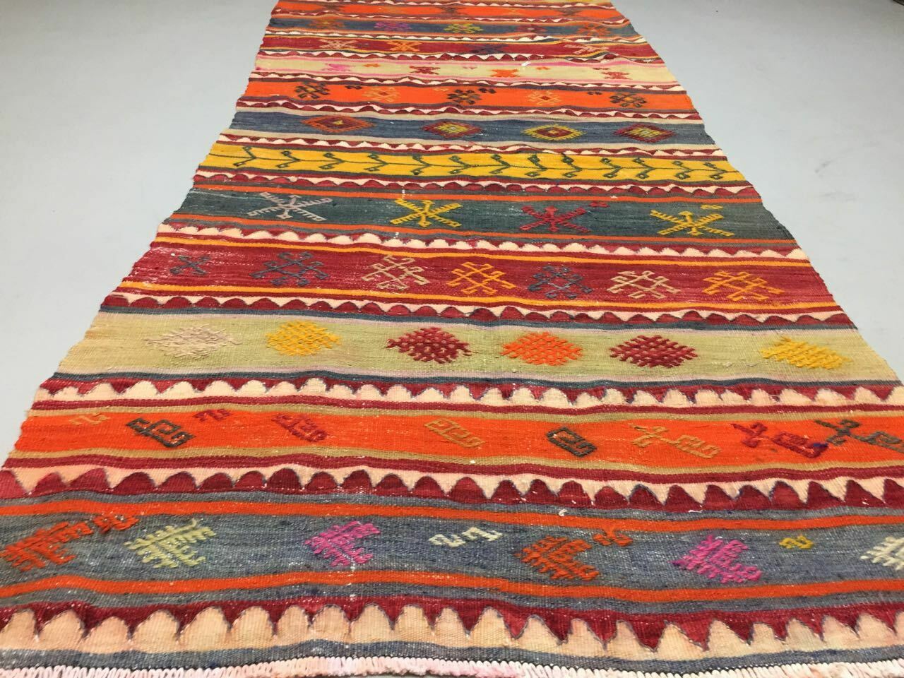 Old Turkish Kilim Runner 202x90 cm, shabby chic, vintage kelim rug, small kilim Antiques:Carpets & Rugs kilimshop.myshopify.com