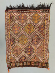 Small Vintage Turkish Kilim Rug 120x87 cm Wool Kelim