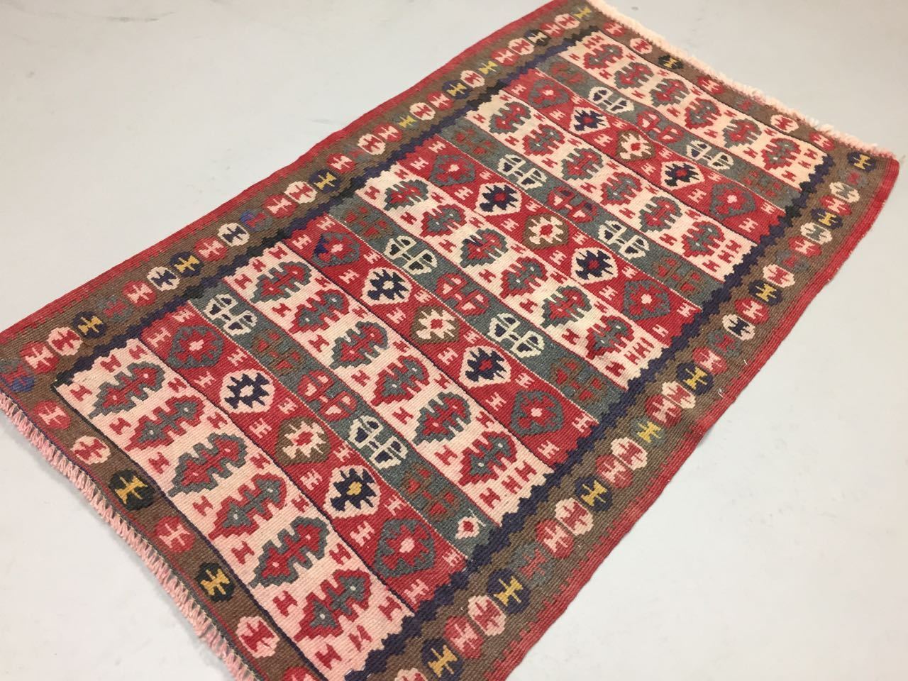 Traditional Turkish Kilim Rug shabby vintage wool Boho Kelim 94x57cm Small Antiques:Carpets & Rugs kilimshop.myshopify.com