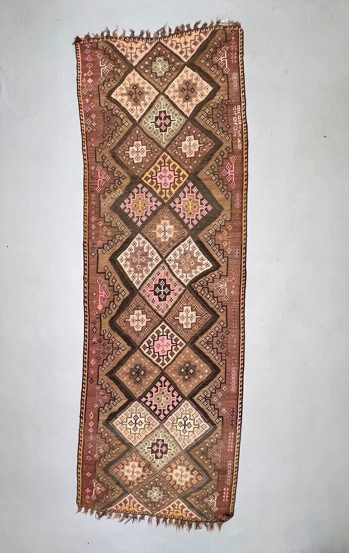 Vintage Turkish Kilim 503x165 cm Wool Kelim Rug Large