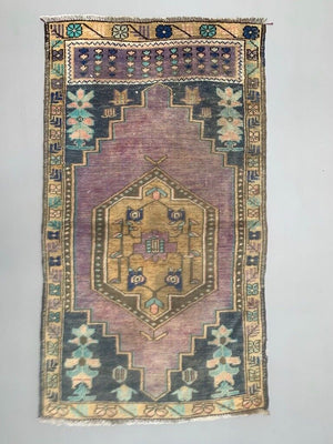Shabby Turkish Oushak Rug 143x80 cm vintage carpet Ushak Region Medium