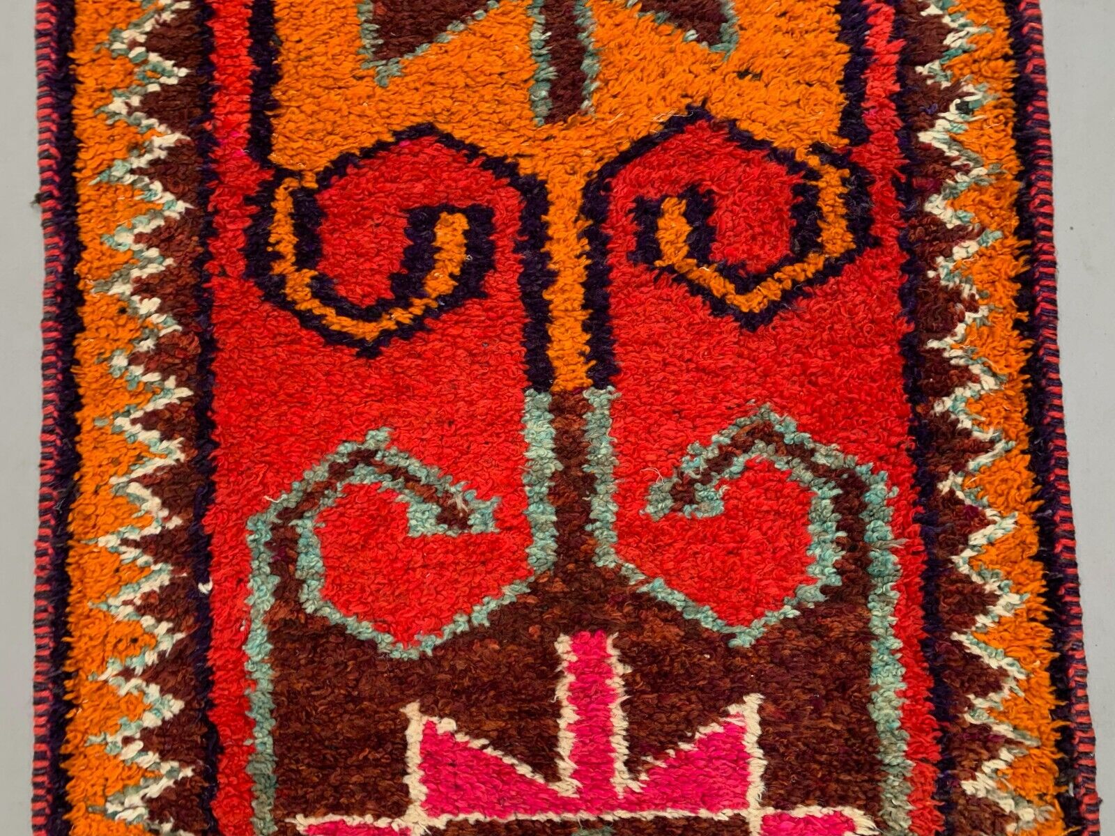Vintage Turkish  Tribal Runner 321x100 cm veg dye wool rug tribal, handmade