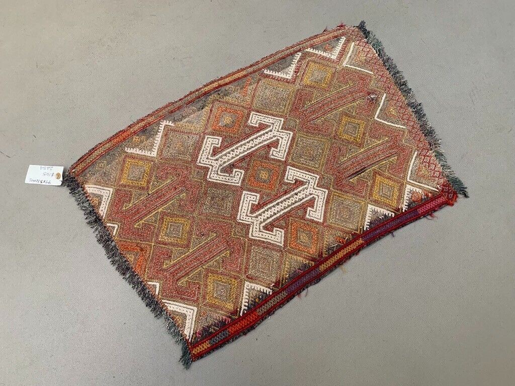 Vintage Turkish Mini Kilim 79x51 cm Wool Small Kelim Runner, shabby Chic