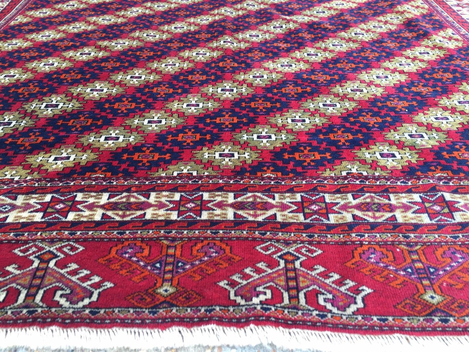 Fine Antique Turkmen Rug Wool Oriental Hand Made Rug 245x162cm Persian Vintage Home, Furniture & DIY:Rugs & Carpets:Rugs kilimshop.myshopify.com