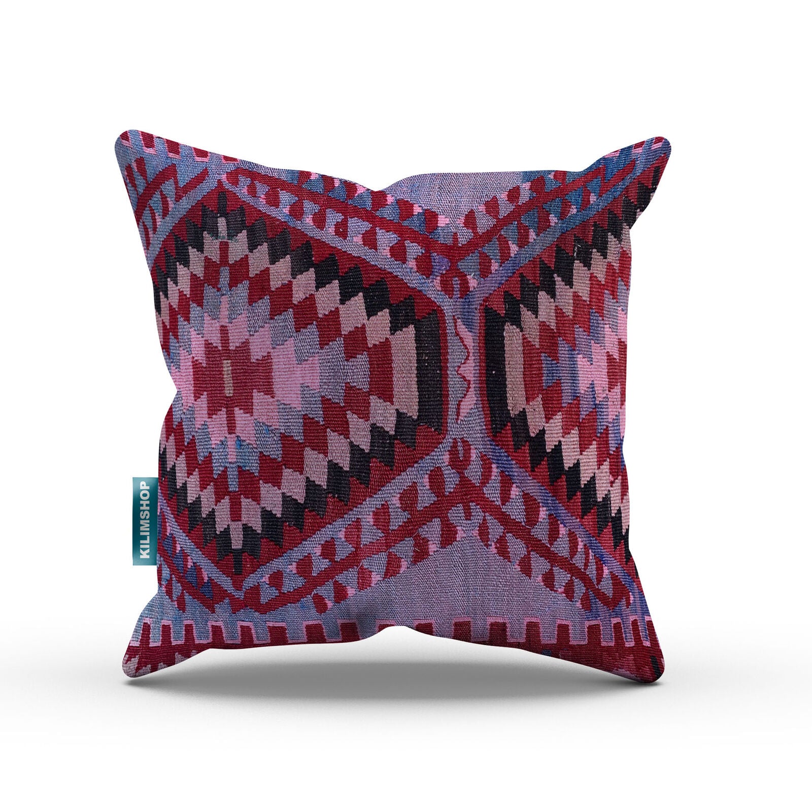 Turkish Kilim Cushion Cover 60x60 cm Square Wool Kelim Pillow Moroccan  66373