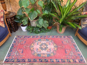Vintage Turkish Oushak Rug 160x89 cm shabby carpet Ushak Region Medium