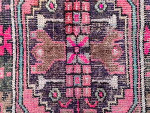 Vintage Turkish Oushak Rug 100x79 cm shabby carpet Ushak Region Small
