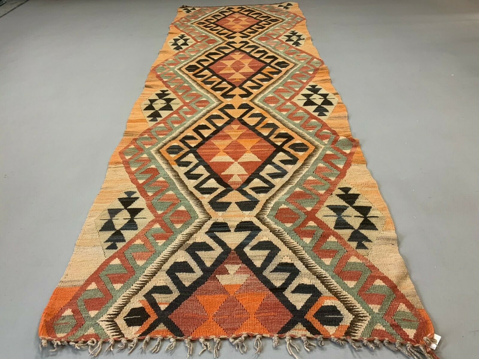 Old Turkish narrow Kilim Runner 288x102 cm, shabby chic, vintage decor kelim rug Antiques:Carpets & Rugs kilimshop.myshopify.com