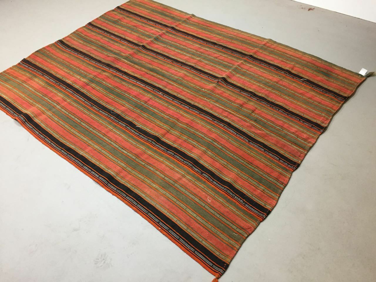 Vintage Turkish Kilim Rug shabby vintage old wool country Kelim 240x193 cm Large Antiques:Carpets & Rugs kilimshop.myshopify.com