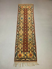 Vintahe Turkish Runner 290x83 cm Milas Rug, Terracotta Red, Green, Beige