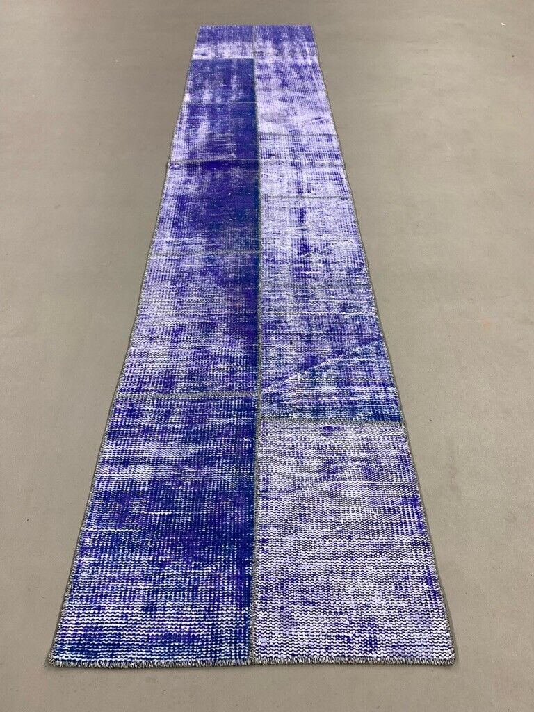 Vintage Turkish Patchwork Runner 300x60 cm Wool Rug 2181