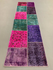 Vintage Turkish Patchwork Runner 180x50 cm Wool Rug 2169