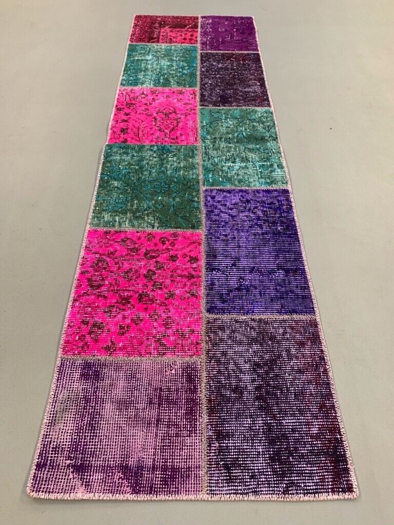 Vintage Turkish Patchwork Runner 180x50 cm Wool Rug 2169