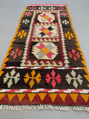 Old Turkish narrow Kilim Runner 122x51 cm shabby chic, vintage kelim