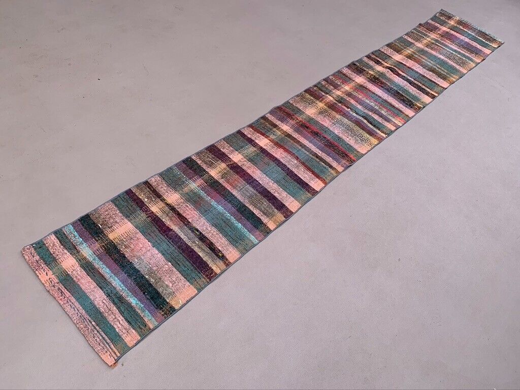 Old Turkish narrow Kilim Runner 336x50 cm shabby chic, vintage kelim