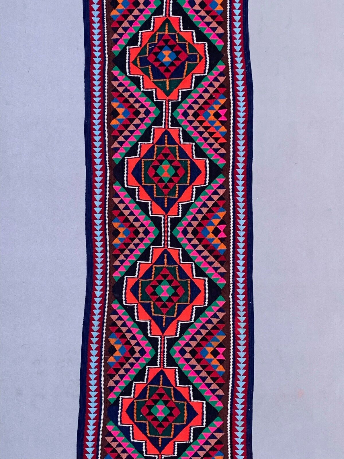 Old Turkish Kilim Runner 330x76 cm, Vintage Kelim Rug, Long and Narrow