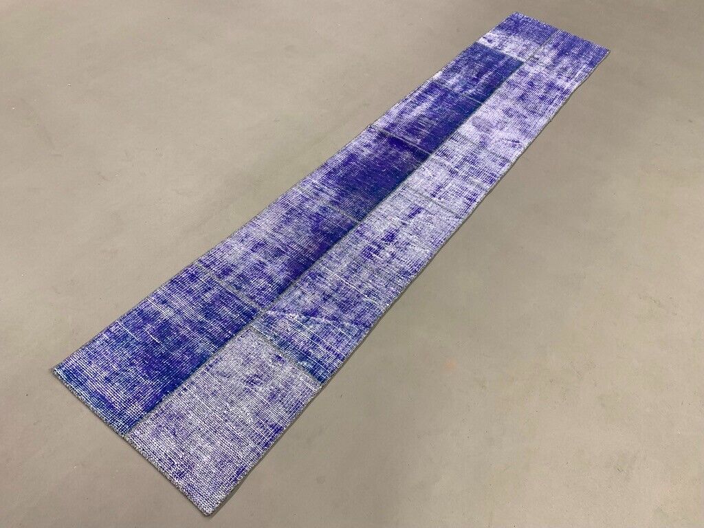 Vintage Turkish Patchwork Runner 300x60 cm Wool Rug 2181