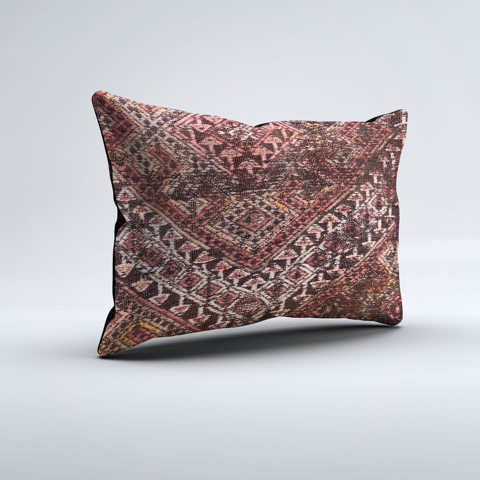 Vintage Turkish Kilim Cushion Cover 60x40 cm Wool Kelim Pillowcase 64668