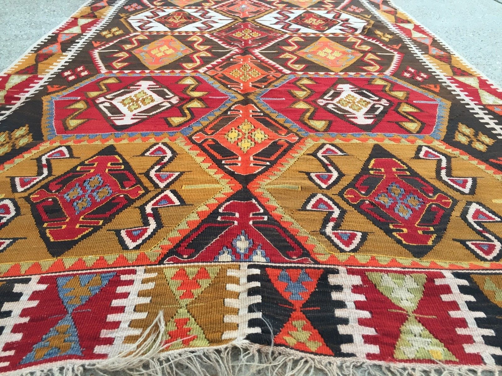 Vintage Turkish Kilim Kelim Rug 358x164 cm shabby chic wool, country home, boho Antiques:Carpets & Rugs kilimshop.myshopify.com