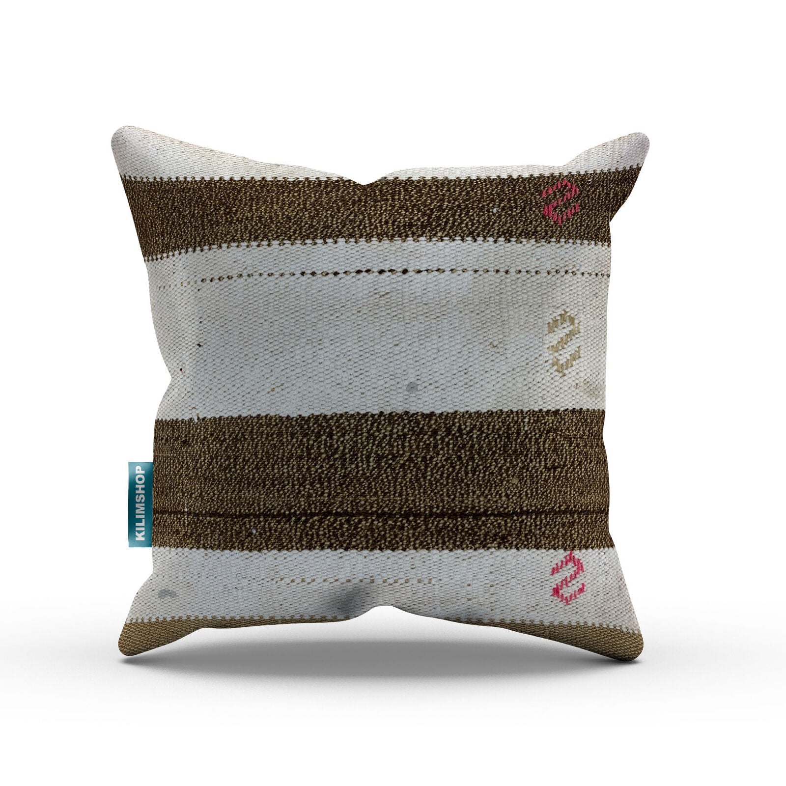 Vintage Kilim Cushion Cover 40x40 cm Square Wool Kelim Pillow Moroccan Decor