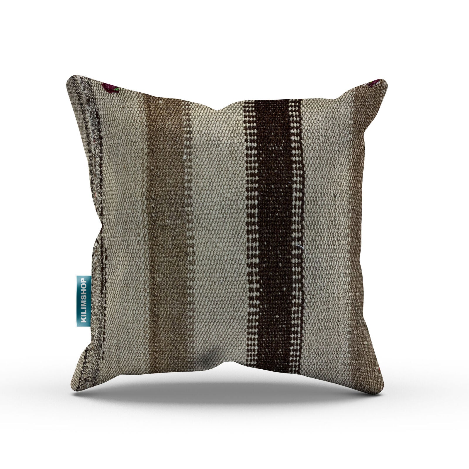 Vintage Kilim Cushion Cover 40x40 cm Square Wool Kelim Pillow Moroccan Decor