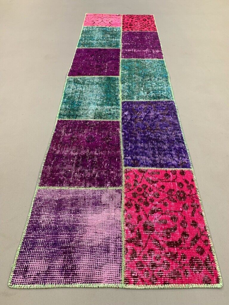 Vintage Turkish Patchwork Runner 180x50 cm Wool Rug 2166