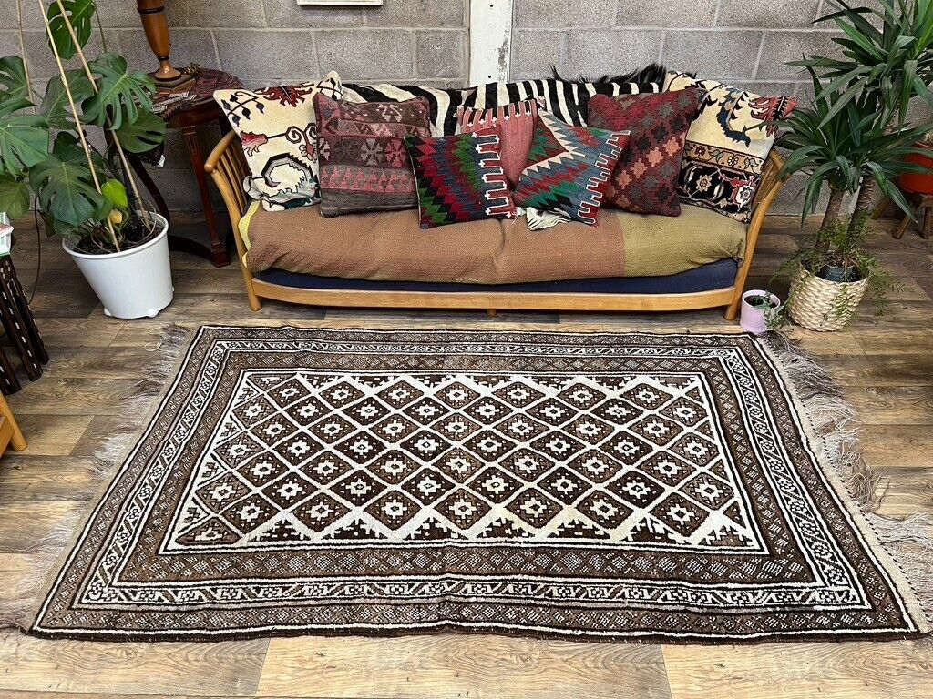Vintage Persian Luri Gabbeh Rug 245x138 cm medium, shabby chic Red