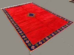 Vintage Moroccan Rug 315x205 cm Tazenacht Berber Atlas, Tribal Red, Orange, Blue