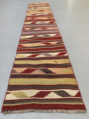 Old Turkish narrow Kilim Runner 270x53 cm shabby chic, vintage kelim
