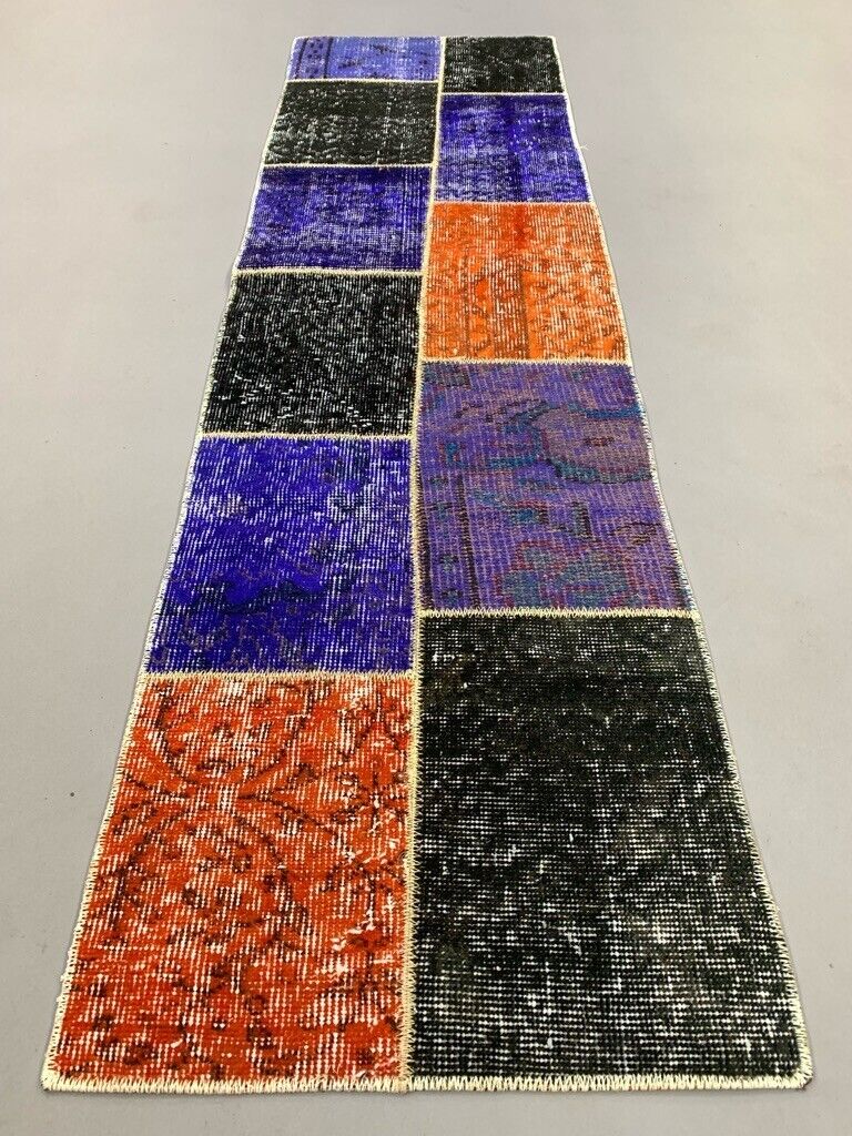 Vintage Turkish Patchwork Runner 180x50 cm Wool Rug 2168