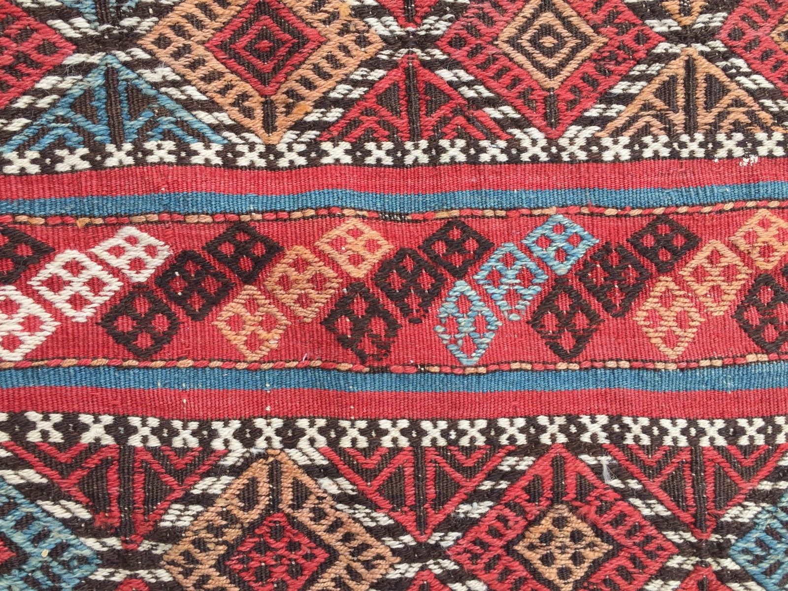 Antique Turkish Kilim Rug shabby vintage old wool country home Kelim 95x93cm Antiques:Carpets & Rugs kilimshop.myshopify.com