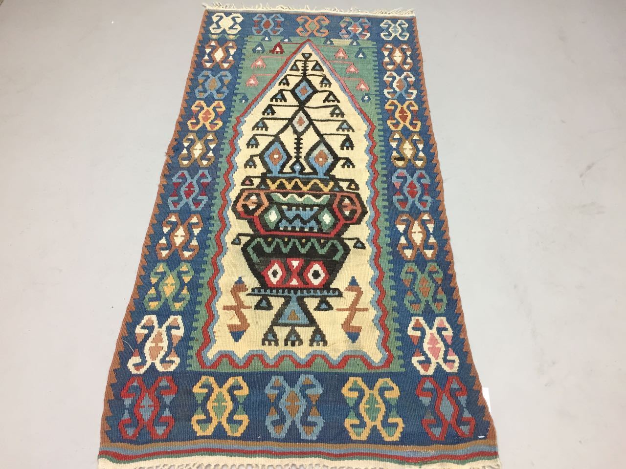 Traditional Turkish Kilim Rug shabby vintage wool Boho Kelim 127x61cm sml Antiques:Carpets & Rugs kilimshop.myshopify.com