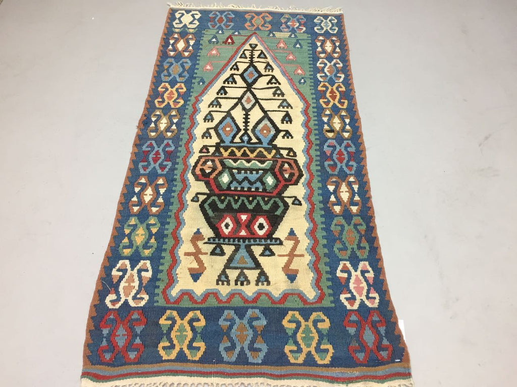 Traditional Turkish Kilim Rug shabby vintage wool Boho Kelim 127x61cm sml Antiques:Carpets & Rugs kilimshop.myshopify.com