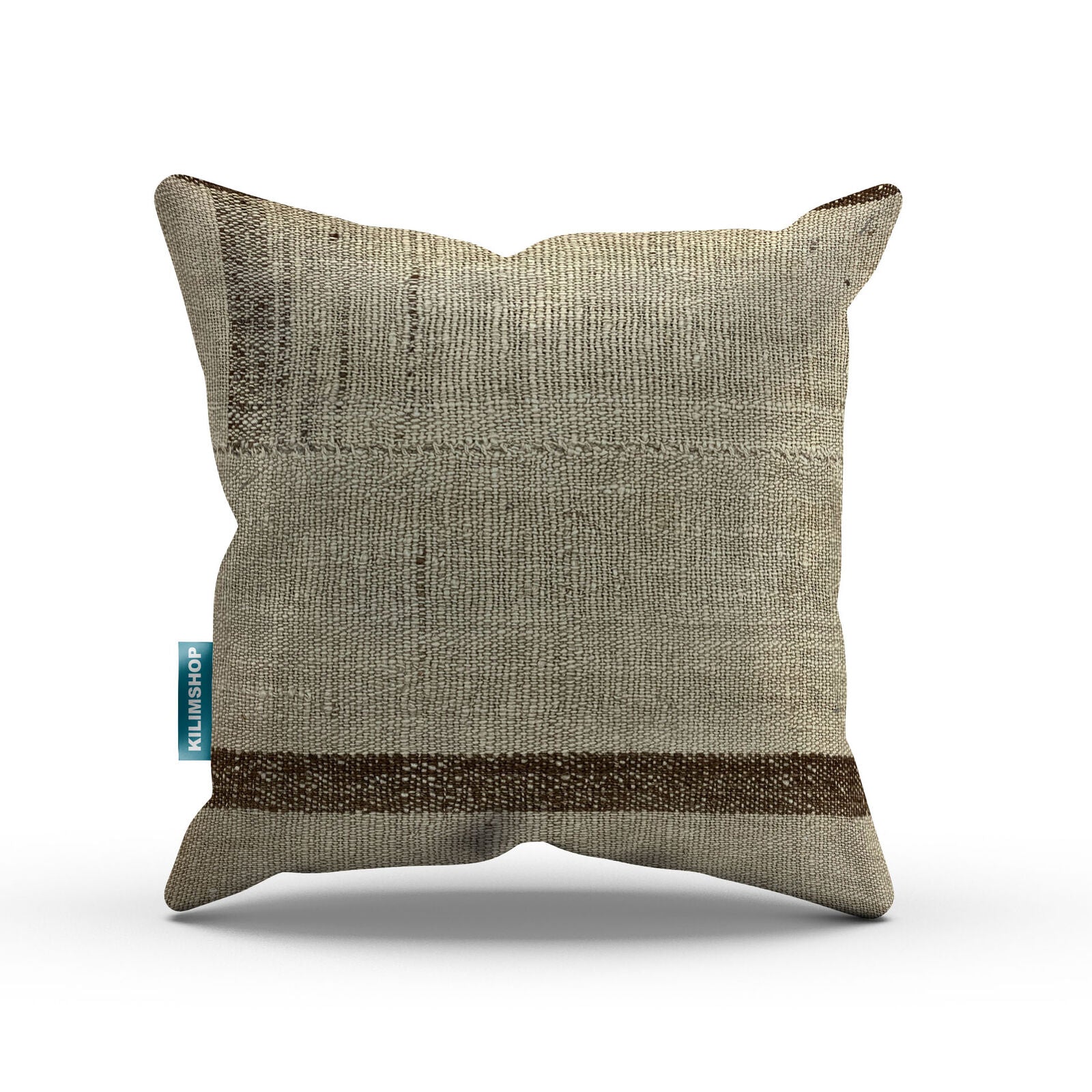 Vintage Kilim Cushion Cover 40x40 cm Square Wool Kelim Pillow Moroccan Decor