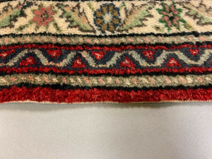 Distressed Turkish Rug 117x88 cm Vintage Shabby, Wool Tribal Red, Green Small kilimshop.myshopify.com